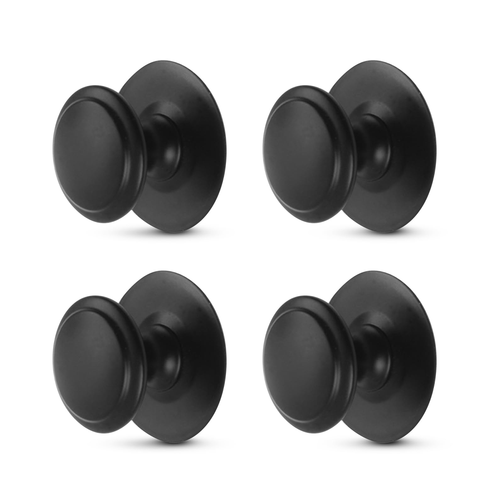 Thfaeyta 4 Pcs Stick On Handles, No Drill Self Adhesive Metal Kitchen Cupboard Knobs Black Bedroom Drawer Knobs Wardrobe Door Handles 38mm x 24mm