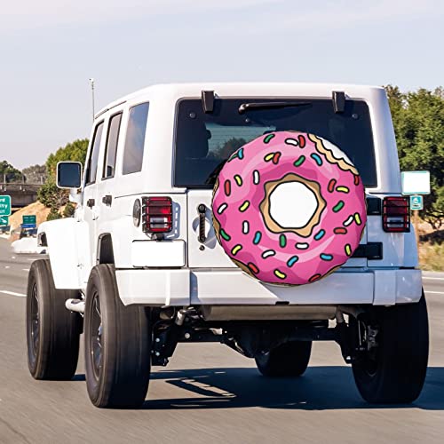 Image of Delerain Colorful Bitten Donut Spare Tire Covers for RV Trailer SUV Truck and Many Vehicle, Wheel Covers Sun Protector Waterproof (15 Inch for Diameter 27 inch-29 inch)