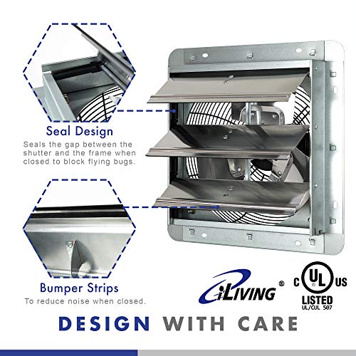 iLIVING-12-Wall-Mounted-Shutter-Exhaust-Fan-Automatic-Shutter-with-Thermostat-and-Variable-Speed-controller-06A-960-CFM-1400-SQF-Coverage-Area-Silver-ILG8SF12V-ST