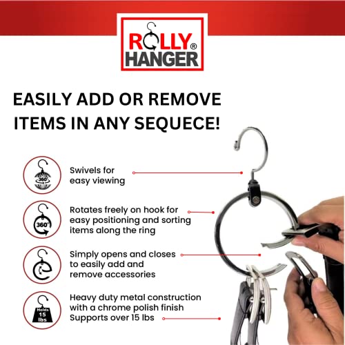 Multipurpose Closet Hanger Organizer Rolly Hanger Great Space Saver Cut Clutter In The Closet Ideal Organizer For Belts, Baseball Hats, Ties, Scarves, Purses And Much More Versatile Hanger #TOP3