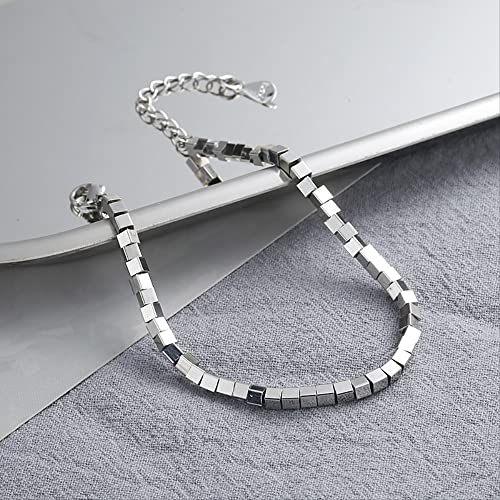 Bracelet carré géométrique femme réglable : bijou tendance minimaliste chic - 3