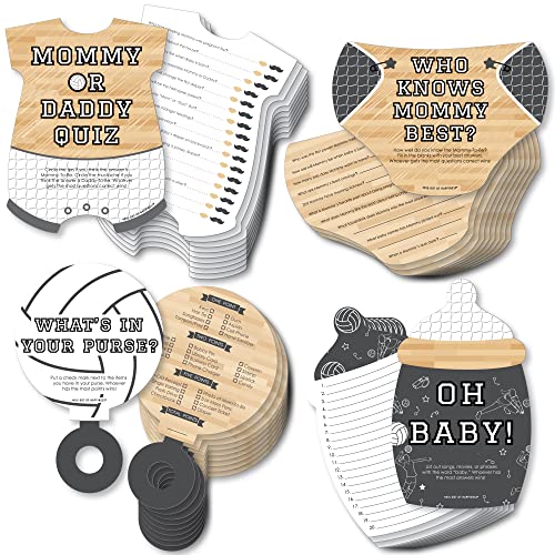 Big Dot of Happiness Bump, Set, Spike - Volleyball - 4 Baby Shower Games - 10 Cards Each - Gamerific Bundle