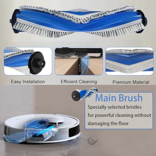 Image of finehepa Replacement Vacuum Cleaner Accessories Compatible with N20 Pro /N20 Robot Replacement Vacuum Cleaner Parts with 1 Main Brush, 4 Side Brushes, 2 Filters, 1 Cleaning Tool (EDN20 NOMOPKIT)