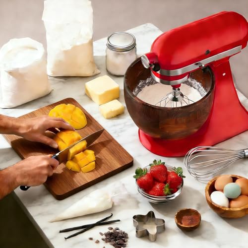 Tazón de madera de nogal premium 5QT compatible KitchenAid miniatura 2