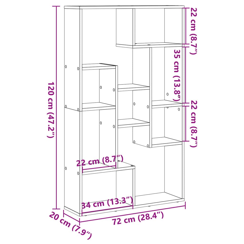 vidaXL Libreria Bianca 72x20x120,5 cm in Truciolato, scaffale per Libri, Porta Libri, Ripiani portaoggetti, Ripiani per Libri, scaffale portaoggetti