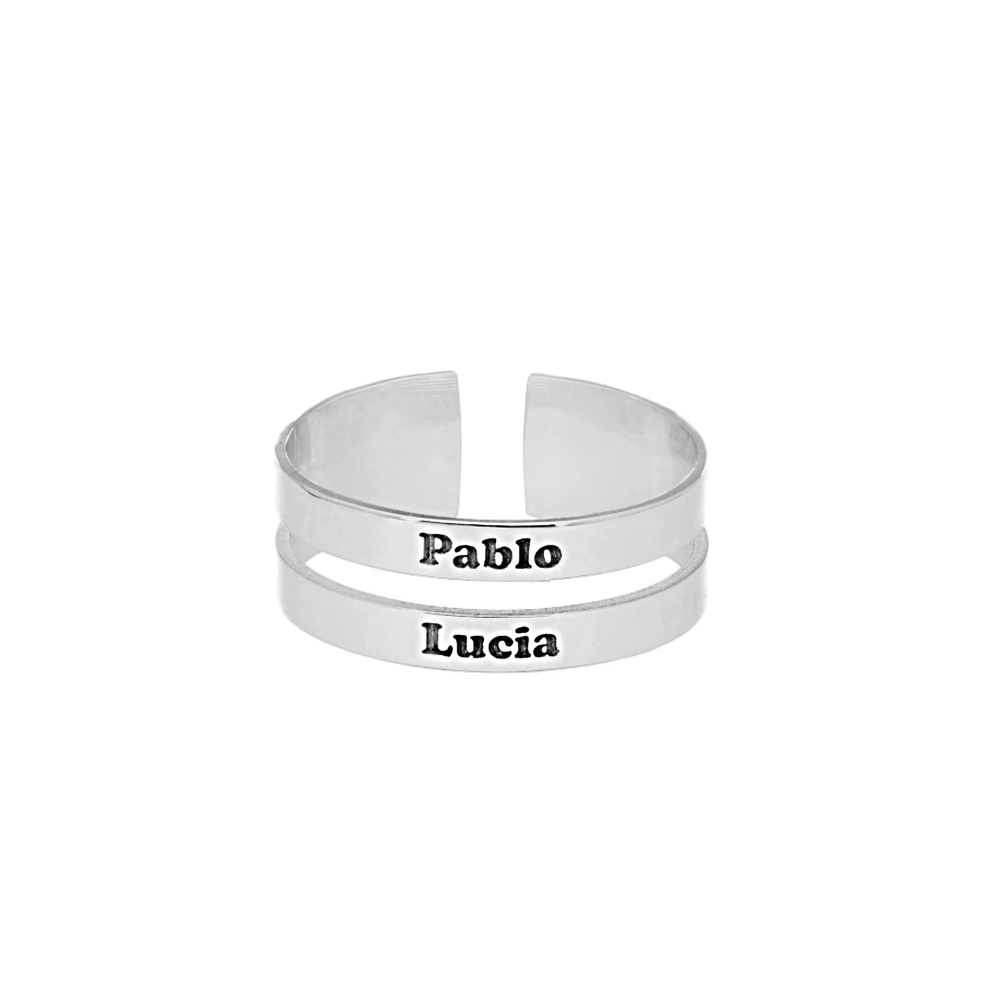 Anillo Datos de Nacimiento Personalizado para Mujer - Grábalo con los datos de tu Bebé - Plata de Ley 925/1000 Adaptable