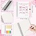 ANGOLIO Christian Gifts Bulk Religious Journal Spiral Notebooks with Pens Notepads Thanksgiving Christmas 24P Pink Bows Christian Bible Prayer Notebook with Sticky Notes Ballpoint Pens for Student Kid