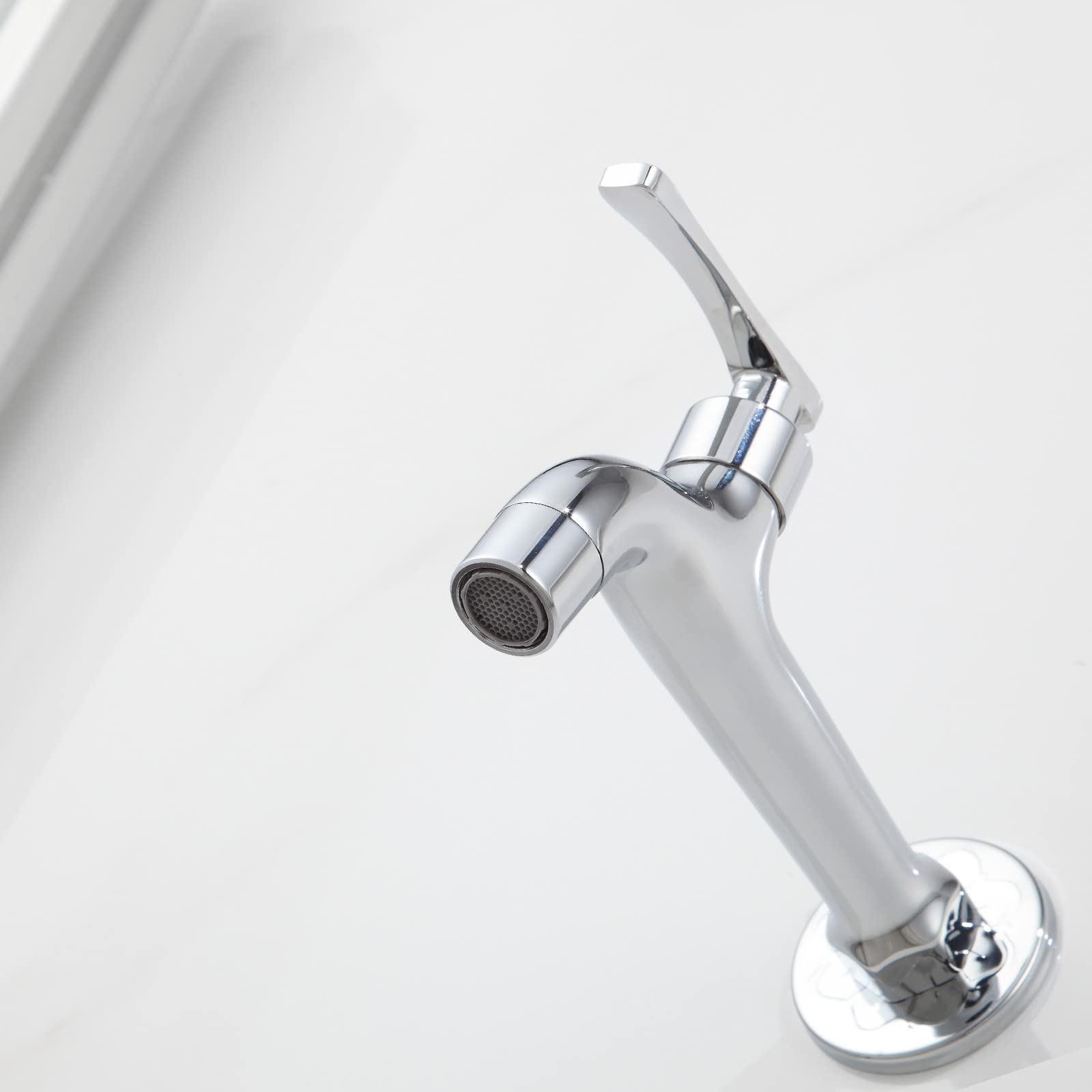 Cromo Rubinetto Ottone Lavanderia Bagno Montaggio A Parete Lavatrice Rubinetto Esterno Giardino Tubo Singolo Rubinetto Freddo