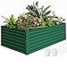 DWVO Hochbeet Metall 240x120x60cm mit Handschuhen, Gartenhochbeet aus Stahl, Rostfrei & Wetterfest, Stabiles verzinktes Beet mit Sicherheitsgummi für Gemüse Blumen Obst, Grün