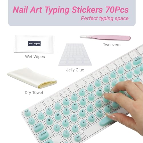 Protectores de teclado de silicona para uñas largas con letras miniatura 2