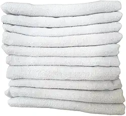 Kit 10 Pano de Chão Grande 100% Algodão - Alvejado, Boa Absorção, Ensacamento Duplo, Fácil de Lavar - Tamanhos 75x50 e 65x45 cm (MÉDIO (45X65))