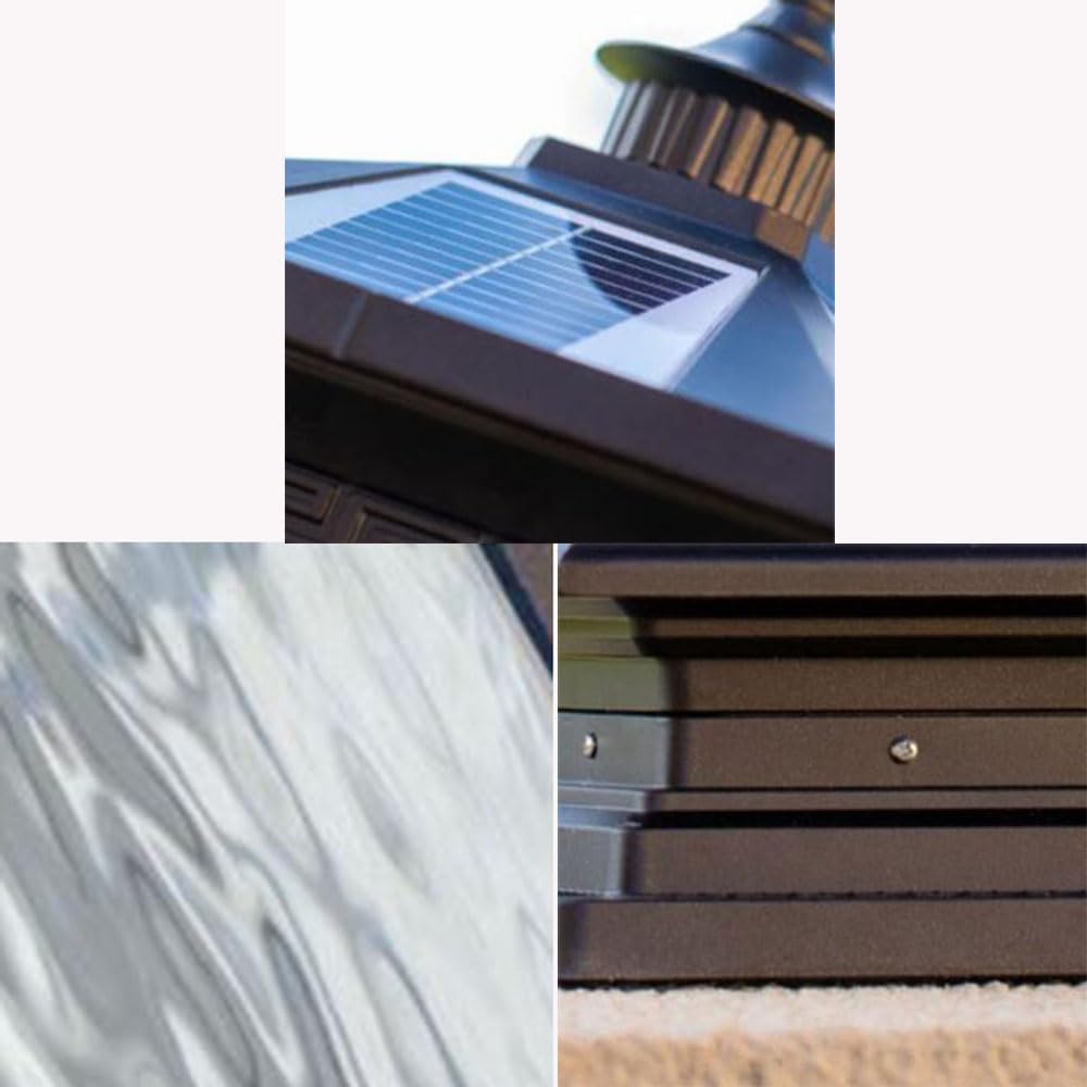 14,5''H Lanterna Da Palo Per Esterni Lampada A Cappuccio Per Palo Decorativo Per Recinzione Solare Apparecchi Di Illuminazione Per Palo Da Giardino O Patio Luci A Colonna Moderne Per Esterni