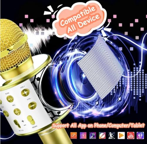 Generic Kids Wireless Karaoke Mic Gold - Image 4