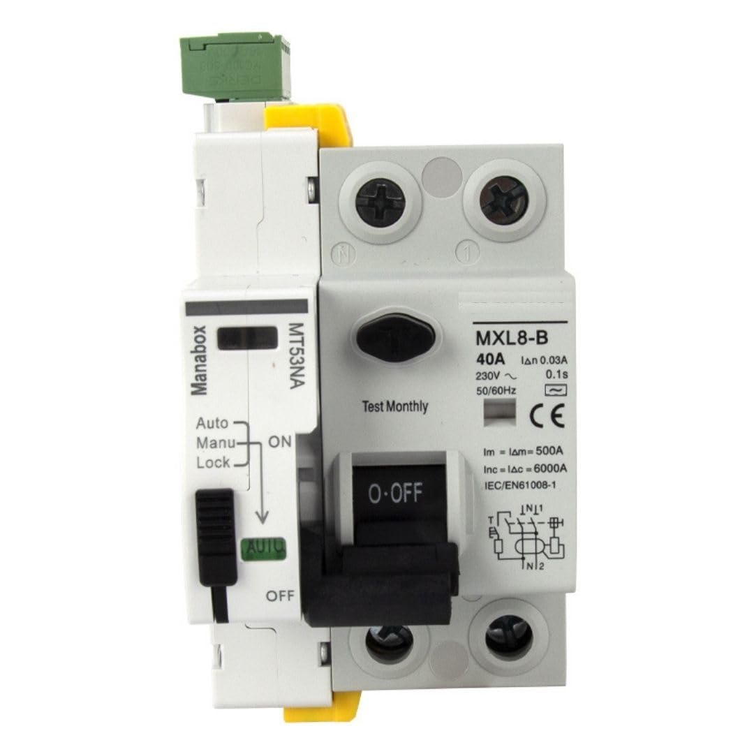 LE GARAGE Differenziale Auto Riarmabile 40A Tipo AC, 6Ka 2P 30MA Interruttore differenziale riarmo automatico classe AC. Guida DIN