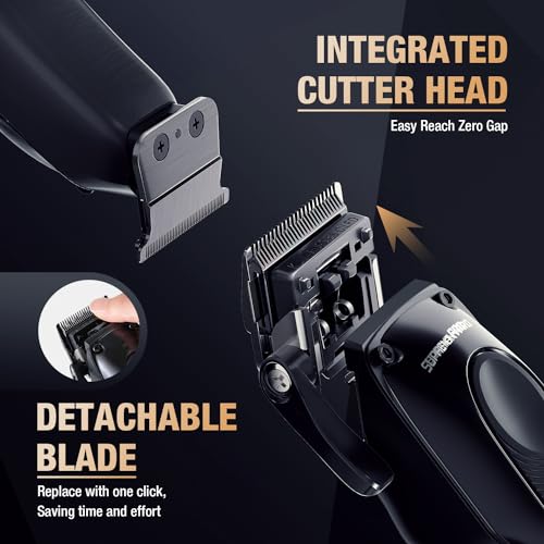 Image of Professional Hair Clippers for Men - Detachable Blade with Power Compensator Motor - Cordless Hair Trimmer Set for Barbers with Charging Base - Premium Hair Clipper Kit - Gift for Men