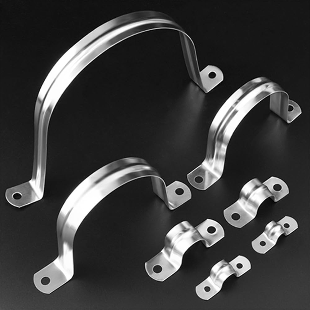Collier de serrage pour tuyau d'eau en acier inoxydable 304, type U, épais, pour selle de cheval, support de gorge, M25 (10 pièces)