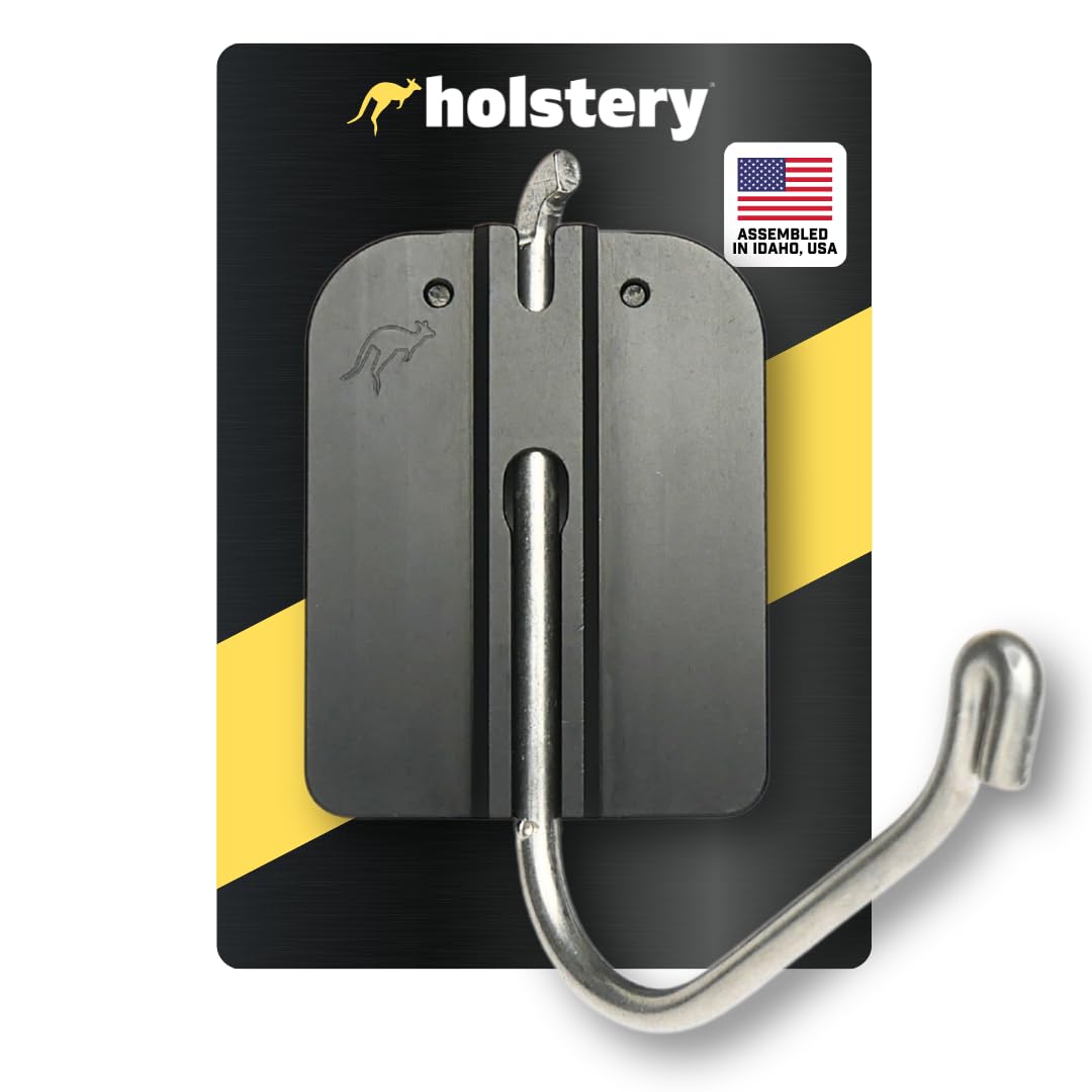Holstery HookMaster | Tool Belt Utility Hook Holster - Heavy-Duty Steel Swivel Hook Holder - All Metal