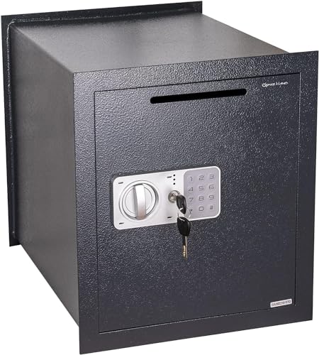 Genie Hand | Coffre-Fort de De Dépôt Mural à Encastrer Électronique avec Code et Clè pour la Maison, B-Class Serrure, Anti-Bounce System et Fente...