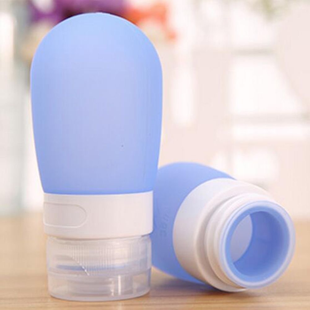 Refillable Leakproof Silicone Press Tube For Lotion Shampoo Container | Travel Packing | Portable Bottle | Squeezable Carry Tube Containers | 80 ml | 1 pc | Blue