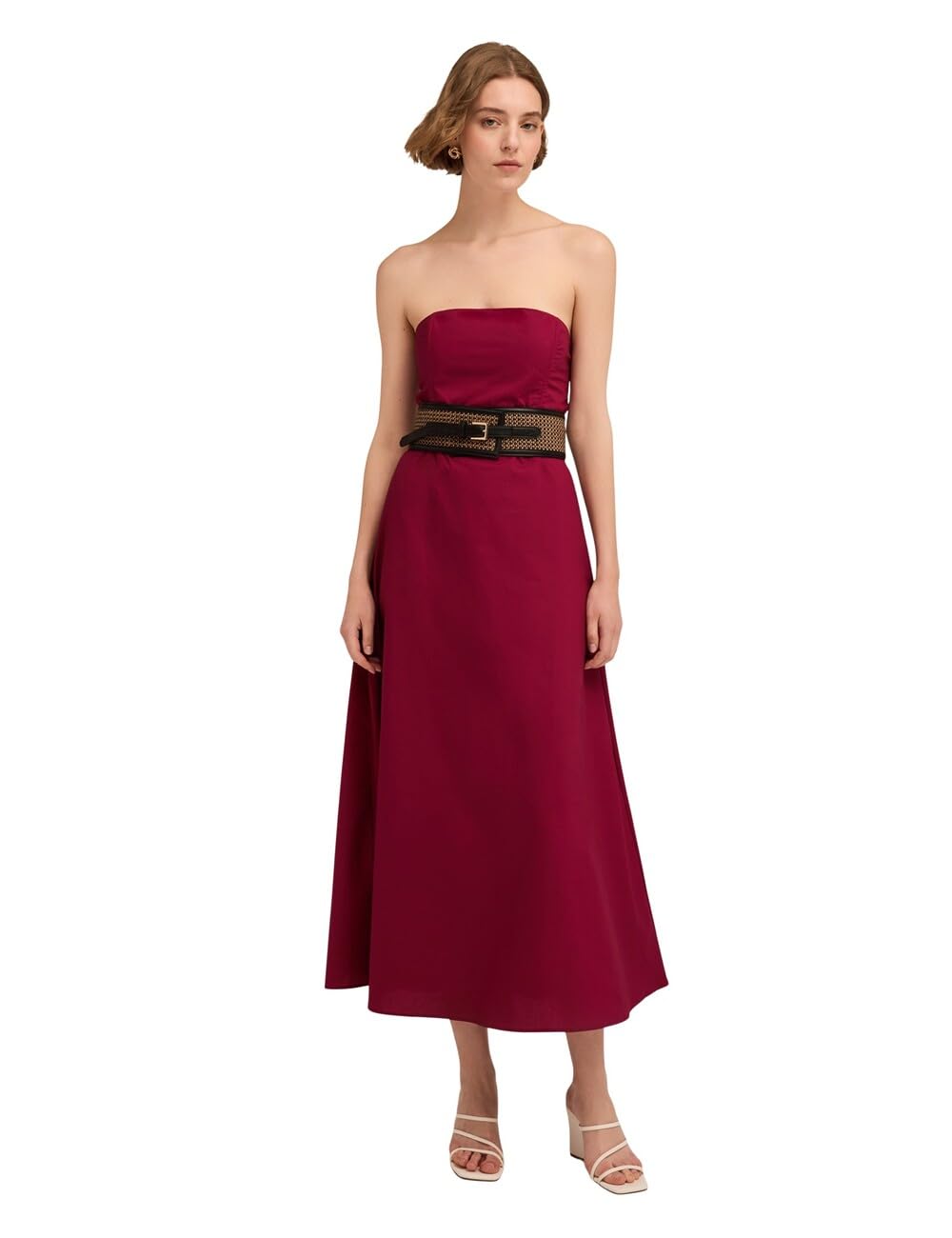 Motivi: Vestito Bustier in Popeline Stagione Primavera Estate 2025.