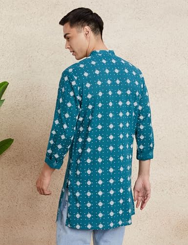 Image of Amazon Brand - Symbol Men's 100% Cotton Everyday Mid Length Casual Kurta - Regular Fit (Available in Plus Sizes)