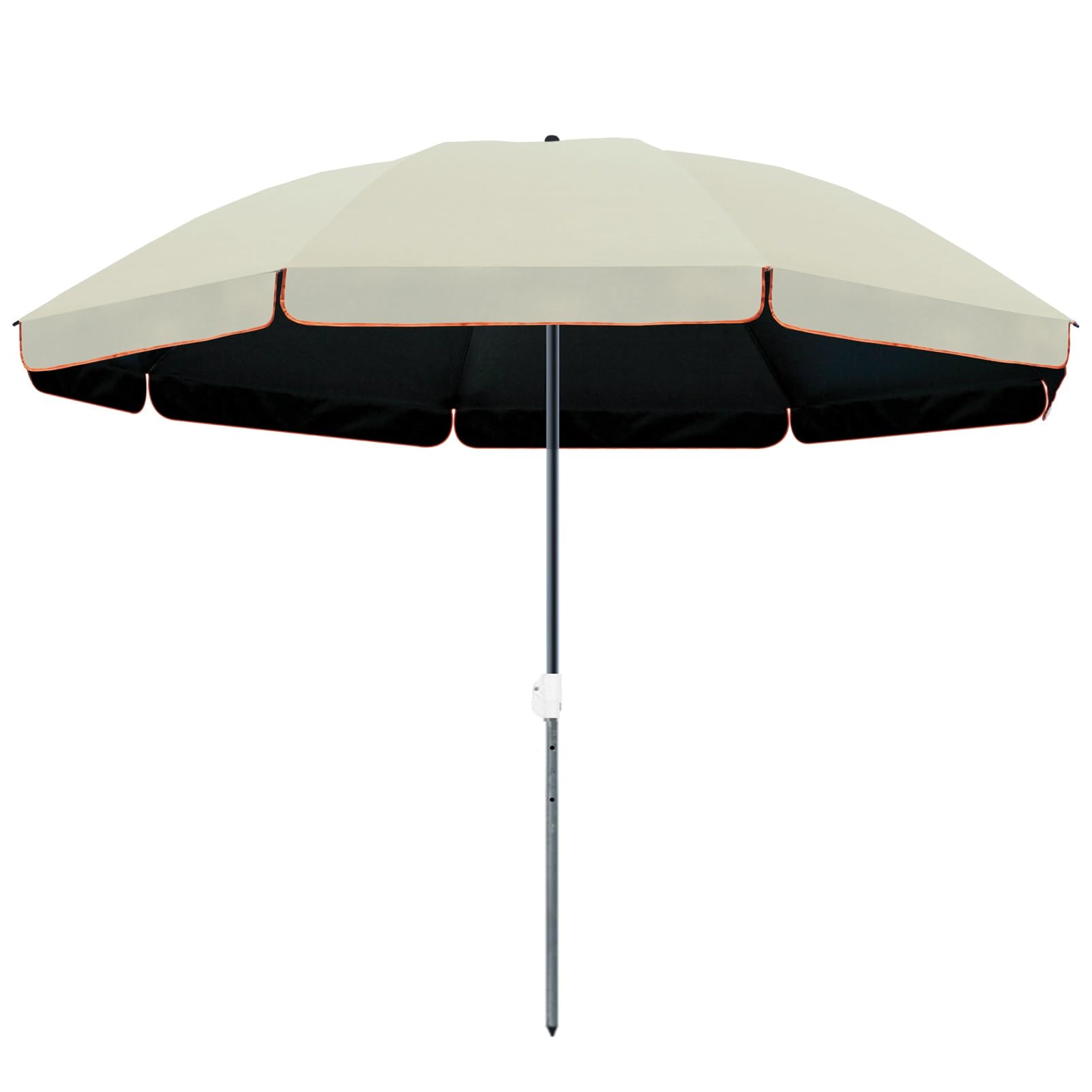 Parasol ogrodowy 220-280 cm, okrągły parasol stołowy ze stalowym słupkiem i regulacją wysokości, ochrona UPF50+, do ogrodu na zewnątrz(240cm/8ft)
