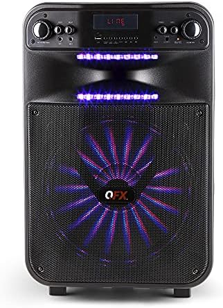 QFX PBX-115 15″ Rechargeable Smart App Controlled Portable Party Sound System with Wired Microphone