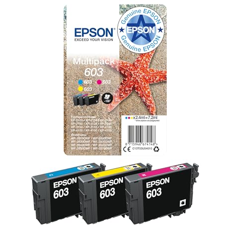 Epson 603 Starfish Genuine Multipack, 3-Colours Ink Cartridges