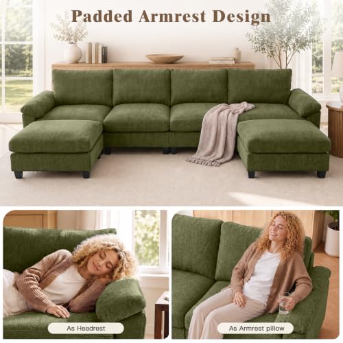 Image of Sectional Couches for Living Room, 141 inch U Shaped Cloud Sofa & Couch