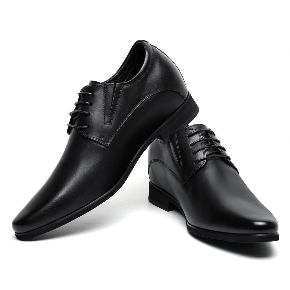 CHAMARIPA Zapatos de Elevación Invisibles para Hombre - apatos de Vestir Formales con +8 cm de Aumento de Altura - Oxford y Derby de Piel para Negocios y Oficina H62Y11K011D 42EU