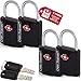 Produktbild OW-Travel Schloss mit Schlüssel Kofferschloss Vorhängeschloss Gepäckschloss Sicherheitsschloss Schlüsselschloss Diebstahl Sichere Lock TSA Schloss für Reisekoffer Spind Rucksack Luggage:4Schwarz