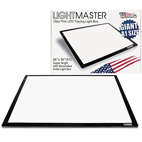 US Art Supply Lightmaster Giant 451/4" Diagonal (A1) 26 3/4" x 36 3/4" LED Lightbox Board 12
