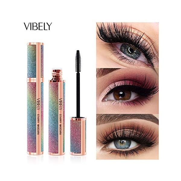 Mascara Damen Schwarze Wimperntusche Extra Lange Wimpern langlebig Wasserdicht Verlängerung Verdickung Mascara Kein… – Bild 3