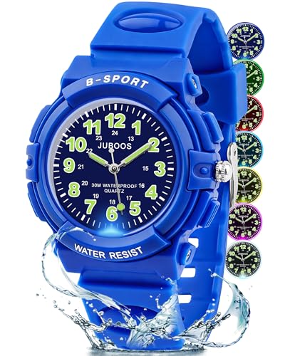 Image of Juboos Kids Watch Analog for Boys Girls, Childrens Waterproof Soft Strap Kids Time Teaching Quartz Wristwatch for Ages 5-15