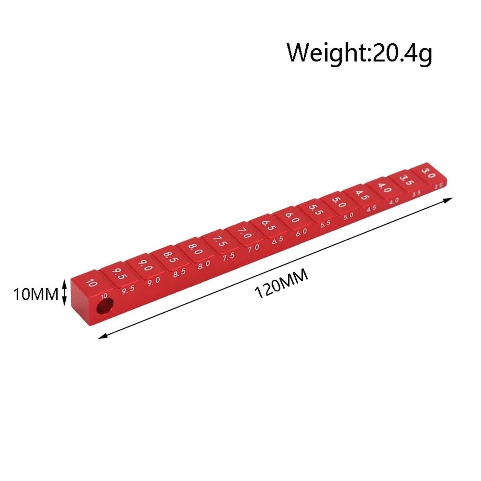 Medidor Altura Conducción Aluminio 3-10mm Coche Derrape 1/10 RC Piezas para RC
