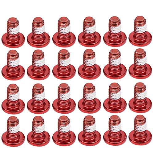 24 Pcs Bike Disk Brake Bolts T25 Colorful Bicycle Disc Brake Screws M5 x10mm/0.4in Steel Wear Resistance Disc Brake Rotor Bolts (red)