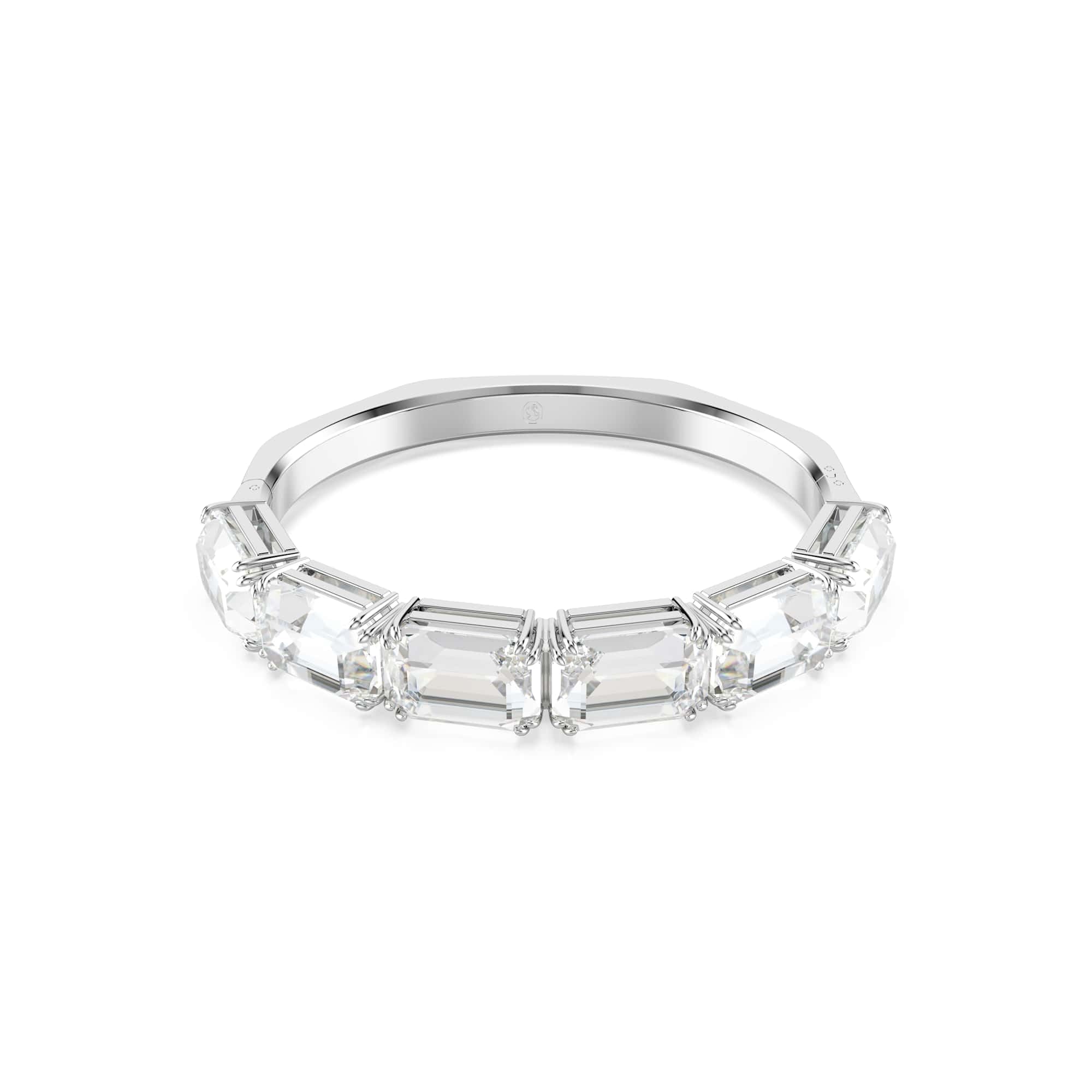 Swarovski Millenia Bangle Bracelet, Clear Octagon-Cut Crystals in a Rhodium-Finished Setting, Size M, Part of the Millenia Collection