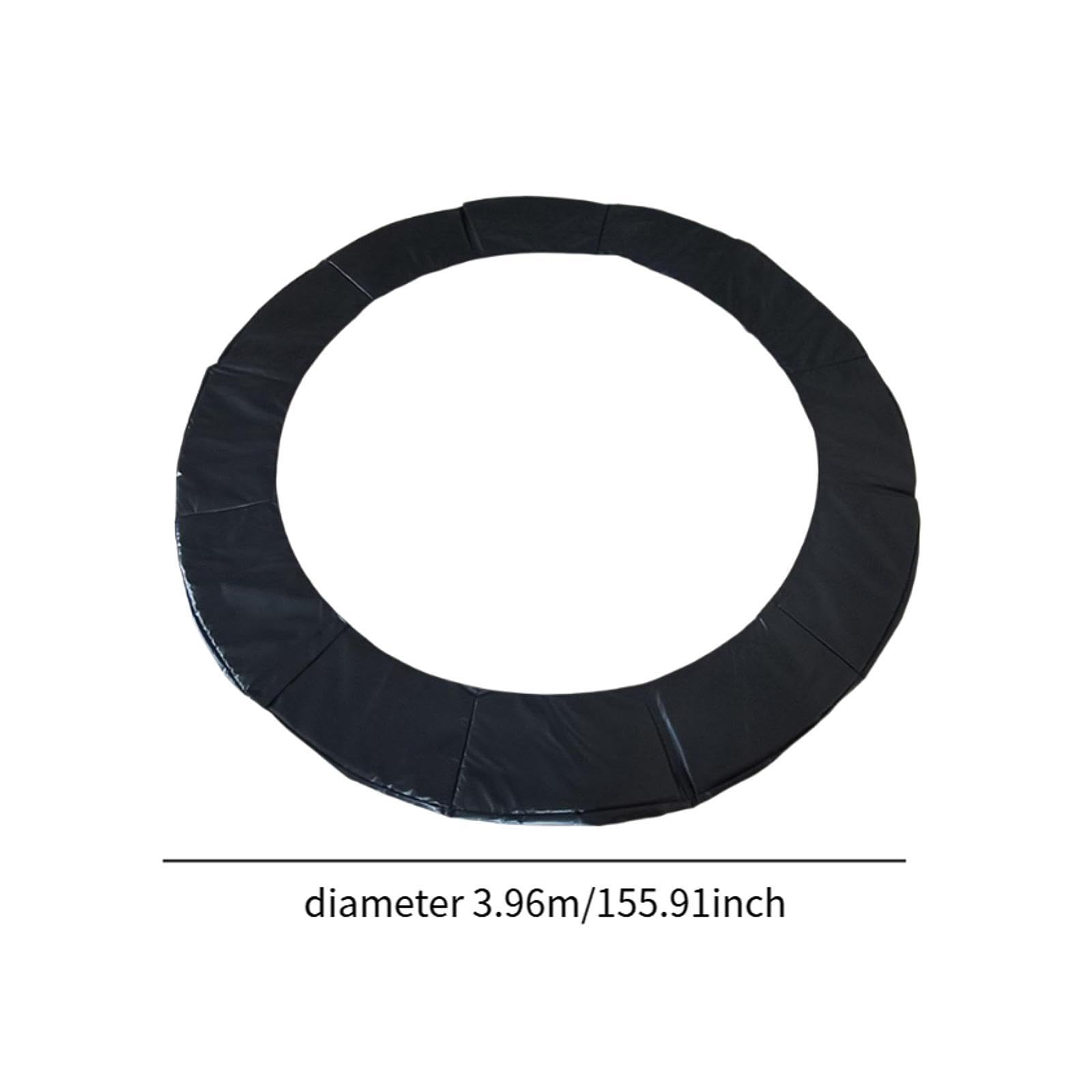kowaku Trampoline Spring Cover 13ft Trampoline Replacement Pad Universal Waterproof Round Spring Protection Cover No Holes for Pole, Black