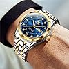 OLEVS Watch for Men Classic Business Dress Analog Quartz Stainless Steel Waterproof Luminous Date Diamond Men Silver Watch, blue watch for men 13, men watch #1