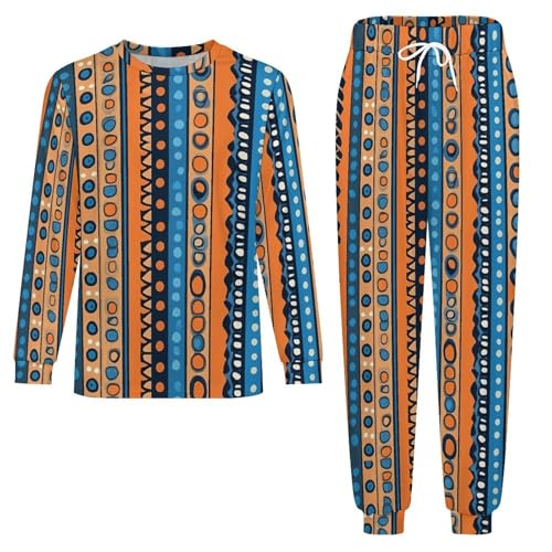 African Tribe Print Men’s Pajama Set Long Sleeve Top And Pants Loungewear Sleepwear Pjs Nightwear3