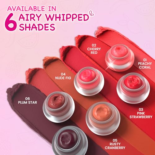 Image of Glam21 Whip Mousse Tint 3-in-1 | Lip, Cheek & Eye Tint | Vitamin E, Jojoba Oil & Shea Butter | Waterproof, Long-Lasting, Highly Pigmented | Lightweight Travel-Friendly Makeup | 4gm Each | Combo Pack Of 2 (Cherry Red&Pink Strawberry)