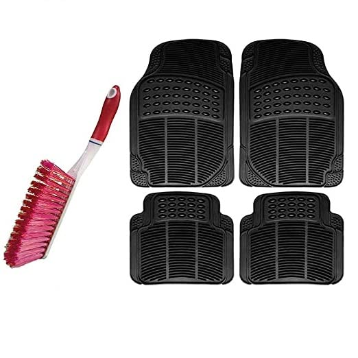 Riderscart AntiSlip Car Mat Brush for Beat Activ, PVC Rubber Foot Car