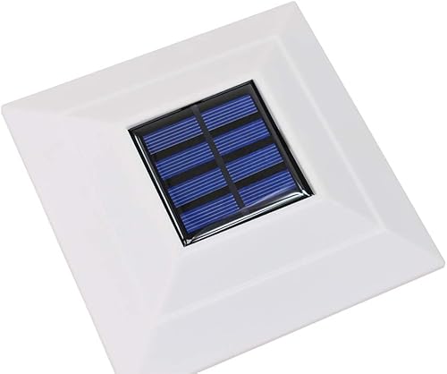 Miniatura 3 de Paquete de 18 unidades de jardín blanco para exteriores 4 x 4 pulgadas luz solar LED para postes de cubierta luz cuadrada lámpara de paisaje césped