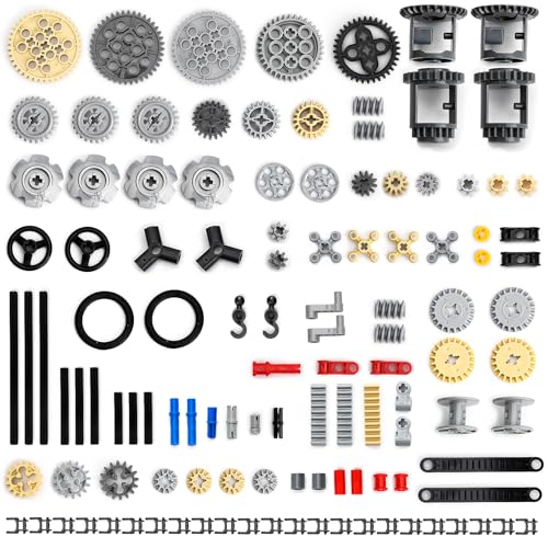 Conjuntos de Ejes y Engranajes de 116 Piezas Caja de Cambios Piezas de Engranaje DIY Technic Vehículo Piezas Piezas de Unión Compatible con Piezas de Lego Technic