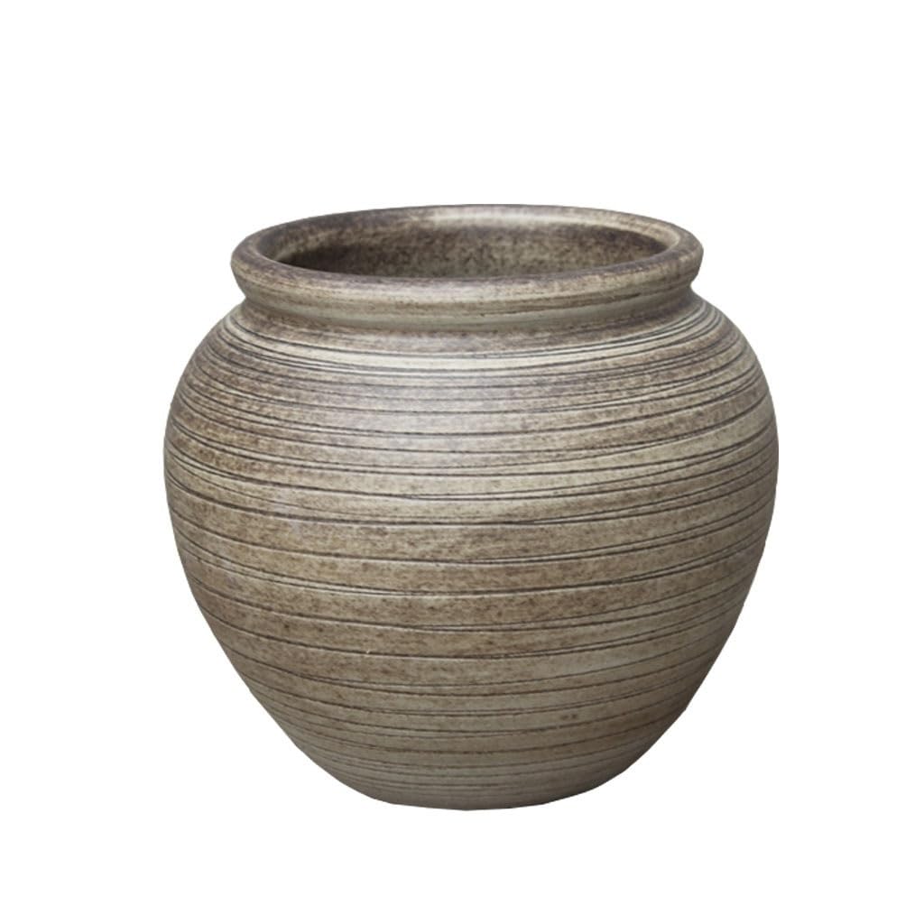 Bzgpmfud One Color Vase Desktop Round Ceramic Living Room Study Pottery Pot Decoration Retro Rough Dried Flower Arrangement Flowers