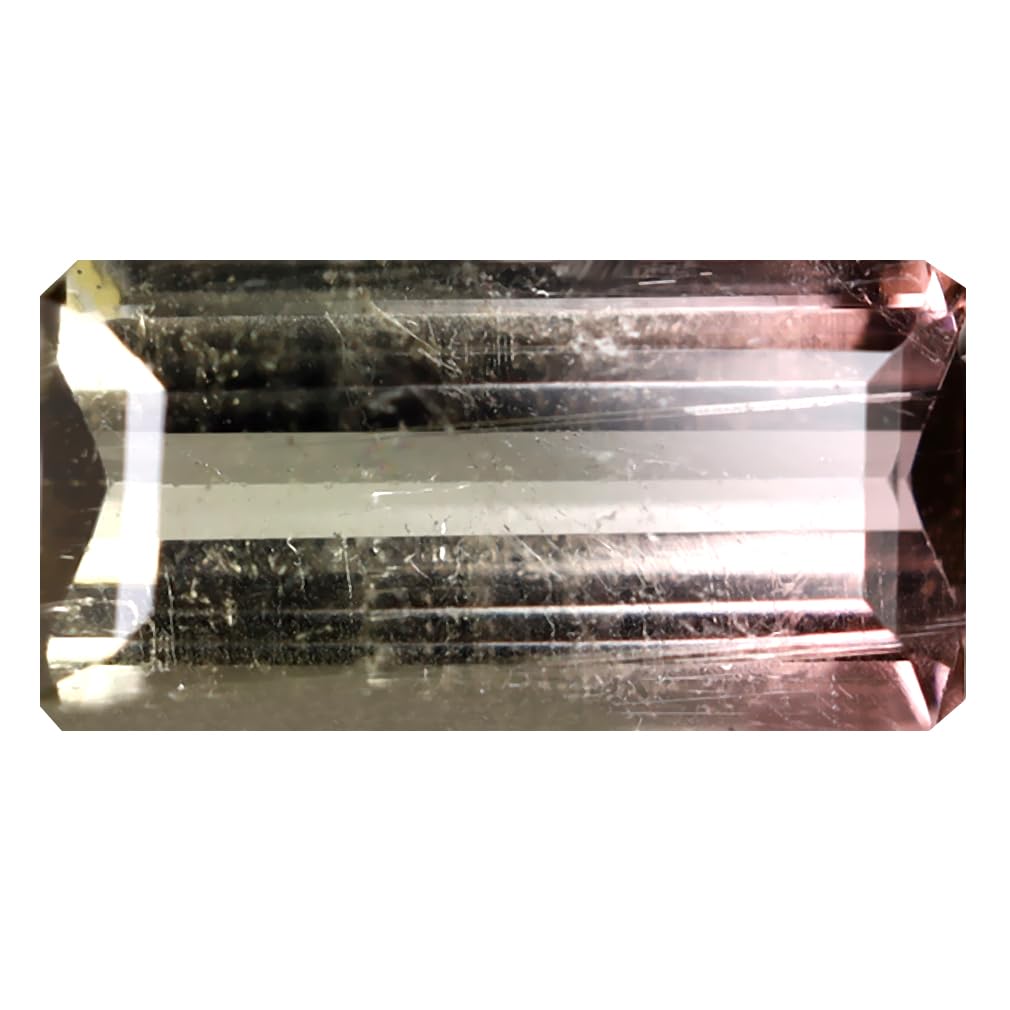 Tourmaline pastèque véritable 1.78 ct coupe octogonale pierre précieuse du Brésil