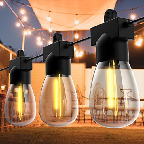 Guirlande Lumineuse extérieure, BESCOST Chaîne Lumineuse 15M pour Jardin, Commerciale, Étanche, Terrasse, Fête, 15 + 1 LED, 2700 K Cover