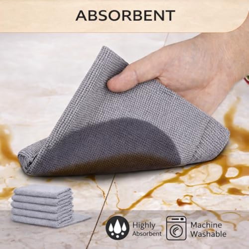 Image of Microfiber Cleaning Cloth Roll 25x25 cm, Reusable and Washable Tear-Away Kitchen Towel Roll, Very Soft Cleaning Cloths for Home, Kitchen, Office, Electronics, Car Cleaning (Grey, 20 Pack)