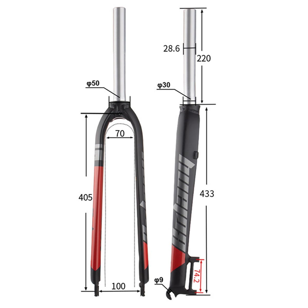 LHHL MTB Starrgabel 26/27,5/29 Zoll - Aluminium Gabel Für Mountainbike