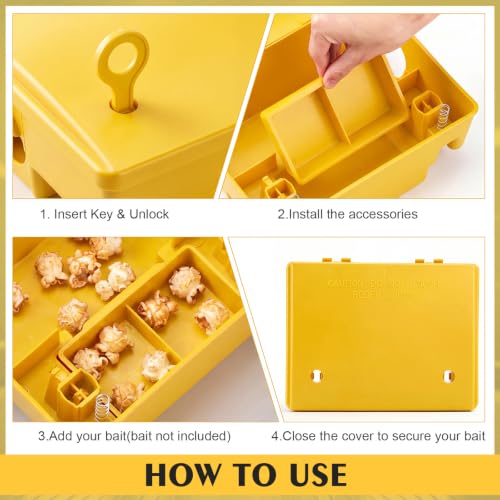 Image of Qualirey 12 Packs Rat Bait Stations Rodent Traps Outdoor Indoor, Yellow